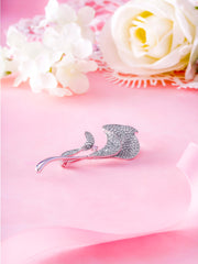 Lily Flower Rhodium Plated AAA Cubic Zirconia Brooch Pins, Lily Flower Brooch, Flower Brooch, Cz Brooch