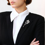 Load image into Gallery viewer, Lily Flower Rhodium Plated AAA Cubic Zirconia Brooch Pins
