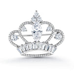 Load image into Gallery viewer, Rhodium Plated Crown Brooch Pins with Marquise Cut AAA Cubic Zirconia, Cz Tiara Brooch, Perfect For Any Occasion
