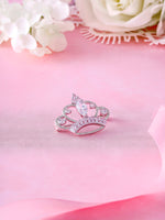 Load image into Gallery viewer, Rhodium Plated Crown Brooch Pins with Marquise Cut AAA Cubic Zirconia, Cz Tiara Brooch, Perfect For Any Occasion
