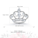 Load image into Gallery viewer, Rhodium Plated Crown Brooch Pins with Marquise Cut AAA Cubic Zirconia, Cz Tiara Brooch, Perfect For Any Occasion
