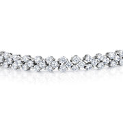 Round CZ Rhodium Plated 3 Line Eternity Tennis Bracelet, 3 LIne Bracelet, Cz Bracelet
