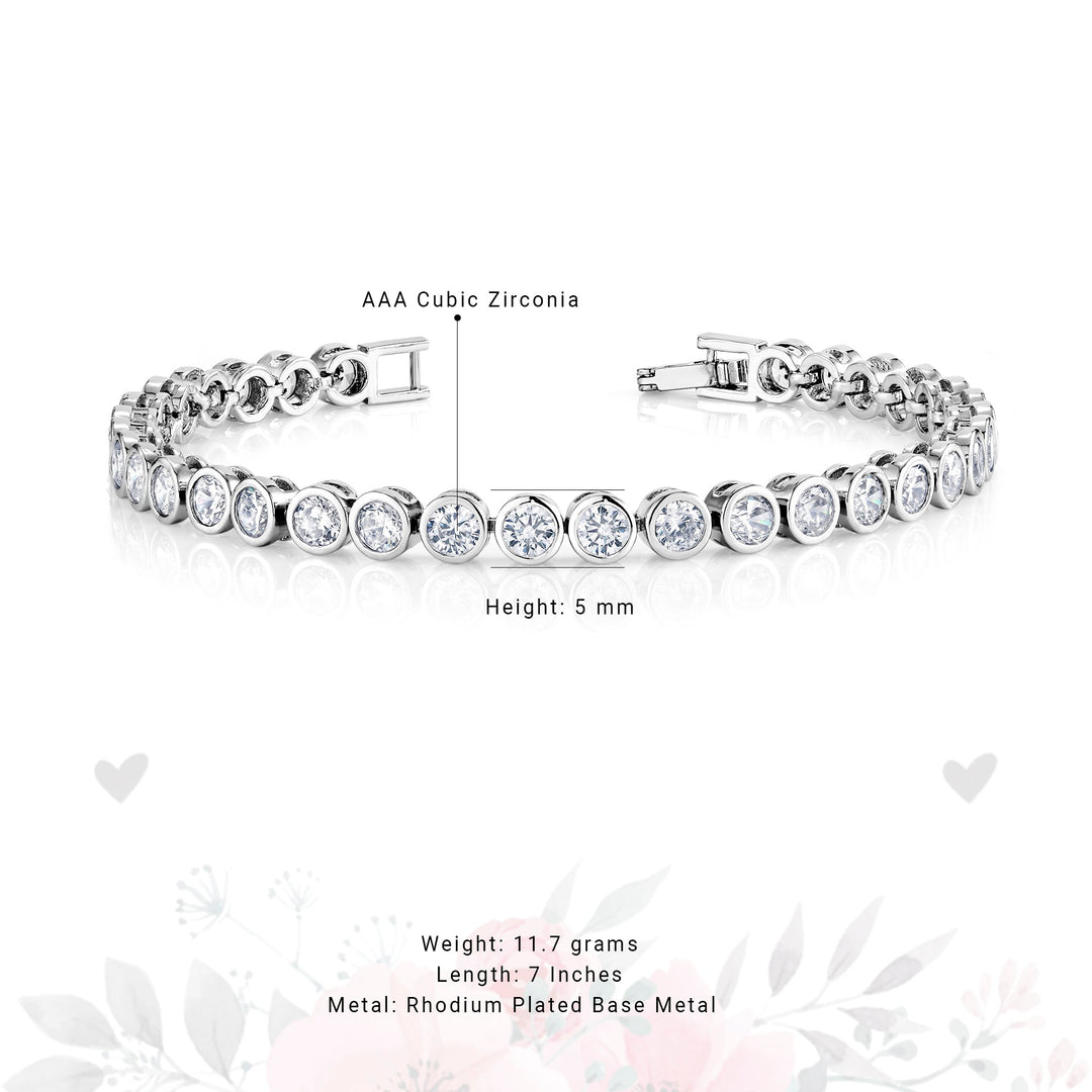 Bezel Tennis Bracelet, Casual Bracelet, Tennis Bracelet, Cz Bracelet, Bezel Set Bracelet