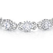 Oval CZ Rhodium Plated 10mm Halo Tennis Bracelet, Oval Shape Cz Bracelet, Cz Bracelet, Wedding Bracelet