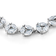 Marquise Cubic Zirconia  Rhodium Plated Statement Bracelet, Marquise Cz Bracelet, Cz Bracelet