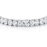 8mm Oval CZ Rhodium Plated Tennis Bracelet, Oval Cz Bracelet, Tennis Bracelet, Casual Bracelet