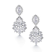 Wedding Multi Shape CZ Dangle Earrings, Teardrop Earrings, Flower Shape Cz Earrings, Halo Earrings, Dangle Earrings, Drop Earrings, Marquise Earrings