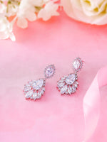 Load image into Gallery viewer, Wedding Multi Shape CZ Dangle Earrings, Teardrop Earrings, Flower Shape Cz Earrings, Halo Earrings, Dangle Earrings, Drop Earrings, Marquise Earrings
