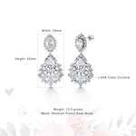 Load image into Gallery viewer, Wedding Multi Shape CZ Dangle Earrings, Teardrop Earrings, Flower Shape Cz Earrings, Halo Earrings, Dangle Earrings, Drop Earrings, Marquise Earrings

