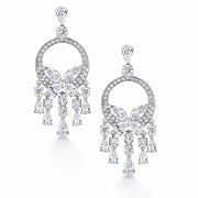 Wedding Teardrop Chandelier with Marquise CZ Dangle Earrings, Victorian Style Bridal CZ Earrings, Best for Brides and Bridesmaid. Best Gift for for Bridal, Wedding, Prom