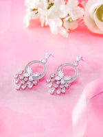 Load image into Gallery viewer, Wedding Teardrop Chandelier with Marquise CZ Dangle Earrings, Victorian Style Bridal CZ Earrings, Best for Brides and Bridesmaid. Best Gift for for Bridal, Wedding, Prom
