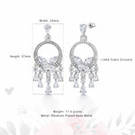 Load image into Gallery viewer, Wedding Teardrop Chandelier with Marquise CZ Dangle Earrings, Victorian Style Bridal CZ Earrings, Best for Brides and Bridesmaid. Best Gift for for Bridal, Wedding, Prom
