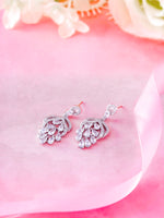 Load image into Gallery viewer, Pear Shape AAA Cubic Zirconia Rhodium Plated Dangle Earrings, Cz Dangle Earrings, Multi shape Cz Earrings
