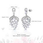 Load image into Gallery viewer, Pear Shape AAA Cubic Zirconia Rhodium Plated Dangle Earrings, Cz Dangle Earrings, Multi shape Cz Earrings
