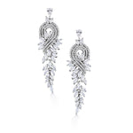 Load image into Gallery viewer, Victorian Style Lace Marquise CZ Vintage Earrings, Chandelier Design Earrings, Cz Dangle Earrings, Cz Earrings
