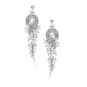 Victorian Style Lace Marquise CZ Vintage Earrings, Chandelier Design Earrings, Cz Dangle Earrings, Cz Earrings