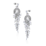 Load image into Gallery viewer, Victorian Style Lace Marquise CZ Vintage Earrings, Chandelier Design Earrings, Cz Dangle Earrings, Cz Earrings
