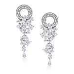 Load image into Gallery viewer, Wedding Teardrop Chandelier with Pear CZ Circle Dangle Earrings
