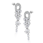 Load image into Gallery viewer, Wedding Teardrop Chandelier with Pear CZ Circle Dangle Earrings
