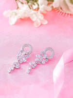 Load image into Gallery viewer, Wedding Teardrop Chandelier with Pear CZ Circle Dangle Earrings
