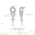 Load image into Gallery viewer, Wedding Teardrop Chandelier with Pear CZ Circle Dangle Earrings
