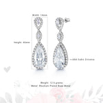Load image into Gallery viewer, Pearl Bridal Studs with Pear and Marquise AAA Cubic Zirconia Dangle Earrings,
