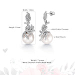 Load image into Gallery viewer, Pearl And Cz Dangle Earrings, Cz Dangle Earrings, Cz Dangle Earrings, Wedding Dangle Earrings
