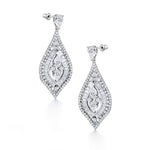 Load image into Gallery viewer, Teardrop CZ Leaf Style Dangle Earrings, Leaf Design Earrings, Dangle Earrings, Cz Dangle Earrings
