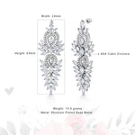 Load image into Gallery viewer, Victorian Style Lace Filigree Marquise and Round CZ Vintage Twin Dangle Earrings, Chandeleir Dangle Earrings
