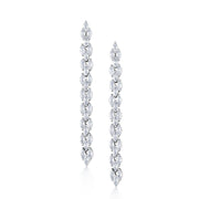 Marquise CZ Long Bridal Earrings, Cz Dangle Earrings, Marquise Cz Earrings, Party Dangle Earrings