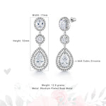 Load image into Gallery viewer, Teardrop CZ Halo Wedding Dangle Earrings, Cz Halo Design Earrings, Cz Dangle Earrings, Wedding Dangle Earrings
