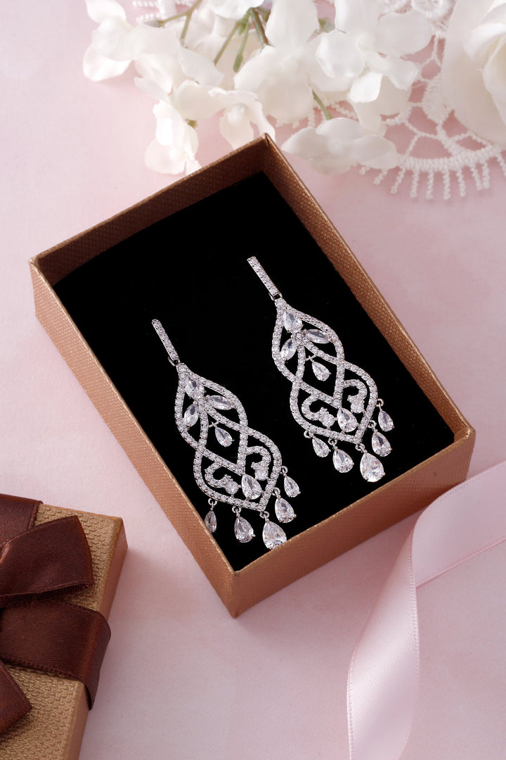 Marquise CZ Chandelier Vintage Dangle Earrings, Chandelier  Earrings, Marquise CZ  Earrings, Wedding Dangle Earrings