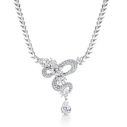 Teardrop and Marquise Cz Flower Style Necklace Set, Bridal Necklace Set, Marquise Necklace Set, Wedding Necklace Set, Cz Necklace Set