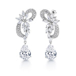 Load image into Gallery viewer, Teardrop and Marquise Cz Flower Style Necklace Set, Bridal Necklace Set, Marquise Necklace Set, Wedding Necklace Set, Cz Necklace Set
