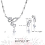 Load image into Gallery viewer, Teardrop and Marquise Cz Flower Style Necklace Set, Bridal Necklace Set, Marquise Necklace Set, Wedding Necklace Set, Cz Necklace Set
