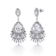 Marquise CZ Chandelier Design Wedding Necklace Set -16 Inch Length, Chandelier Necklace, CZ Necklace, Brass Necklace Set