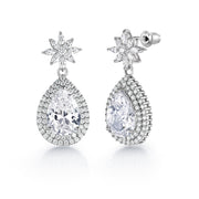 Multi Shape CZ Necklace Set - 16 Inch Length, Teardrop Cz Necklace Set, Wedding Necklace Set, Party Wear Necklace Set