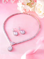 Load image into Gallery viewer, Multi Shape CZ Necklace Set - 16 Inch Length, Teardrop Cz Necklace Set, Wedding Necklace Set, Party Wear Necklace Set
