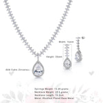 Load image into Gallery viewer, Teardrop And Marquise Cut CZ Necklace Set- 16 Inch, Teardrop Cz Necklace Set, Marquise Cz Necklace Set, Party Necklace Set

