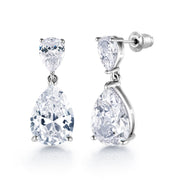 Elegant Multi Shape CZ Necklace Set - 16 Inch Length, Pear Shape CZ Jewelry Set, Teardrop CZ Jewelry Set, Wedding Necklace Set