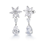 Teardrop CZ Wedding Necklace Set -16 Inch Length, Marquise Necklace Set, Pear Shape Necklace, Brass Necklace, Marquise Cz Necklace Set