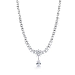 Load image into Gallery viewer, Teardrop CZ Wedding Necklace Set -16 Inch Length, Marquise Necklace Set, Pear Shape Necklace, Brass Necklace, Marquise Cz Necklace Set
