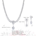 Load image into Gallery viewer, Teardrop CZ Wedding Necklace Set -16 Inch Length, Marquise Necklace Set, Pear Shape Necklace, Brass Necklace, Marquise Cz Necklace Set
