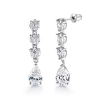 Load image into Gallery viewer, Teardrop And Marquise Cut CZ Necklace Set - 19 Inch Length,  Multi Shape Cz Jewelry Set, Teardrop CZ Jewelry Set, Brass Necklace Set, Party Wear Necklace Set

