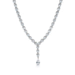 Load image into Gallery viewer, Teardrop And Marquise Cut CZ Necklace Set - 19 Inch Length,  Multi Shape Cz Jewelry Set, Teardrop CZ Jewelry Set, Brass Necklace Set, Party Wear Necklace Set
