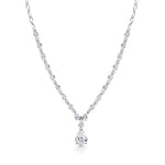 Load image into Gallery viewer, Teardrop CZ Wedding Necklace Set-17 Inch, Multi Shape Cz Necklace Set, Brass Necklace Set, Cz Necklace Set, Party Wear Necklace Set

