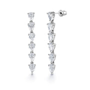 Teardrop CZ Wedding Necklace Set -15 Inch Length, Pear Shaped CZ Necklace Set, Bass Teardrop Cz Bridal Jewelry Set, Party Wear Necklace Set