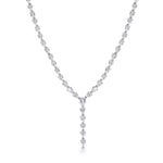 Load image into Gallery viewer, Teardrop CZ Wedding Necklace Set -15 Inch Length, Pear Shaped CZ Necklace Set, Bass Teardrop Cz Bridal Jewelry Set, Party Wear Necklace Set

