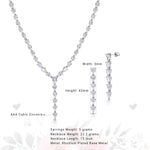 Load image into Gallery viewer, Teardrop CZ Wedding Necklace Set -15 Inch Length, Pear Shaped CZ Necklace Set, Bass Teardrop Cz Bridal Jewelry Set, Party Wear Necklace Set
