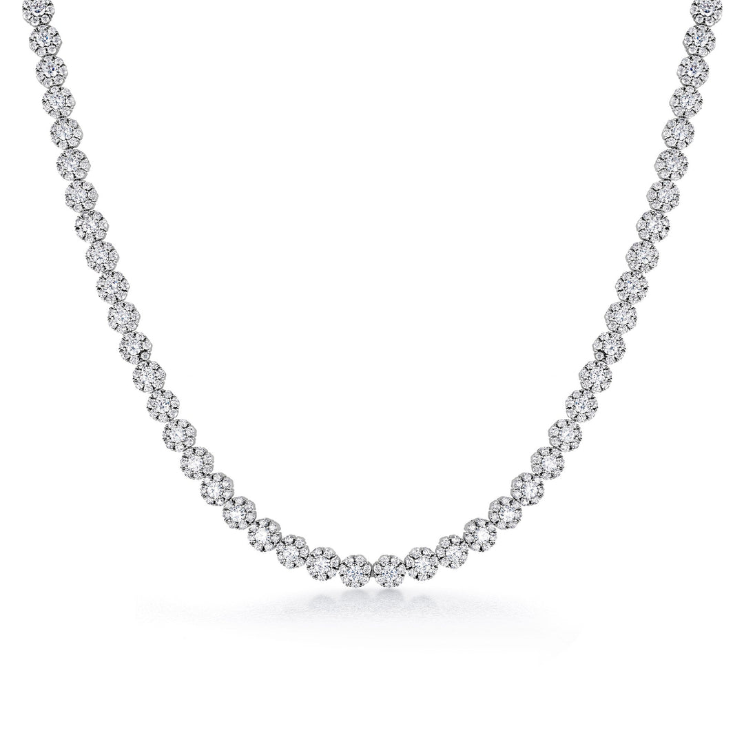 Rhodium Plated With Round Cz Earrings Bracelet Necklace Set, Cz Halo Necklace Set, Brass Necklace, Halo Cz Necklace, Party Wear Necklace Set